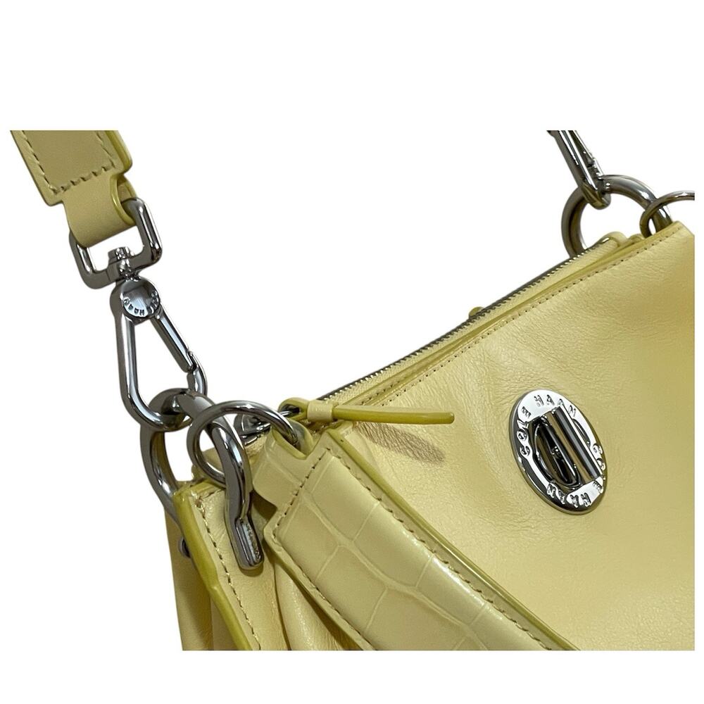 Cole Haan Small Turnlock Leather Bucket Satchel Crossbody Bag - Golden Haze - Picture 4 of 5
